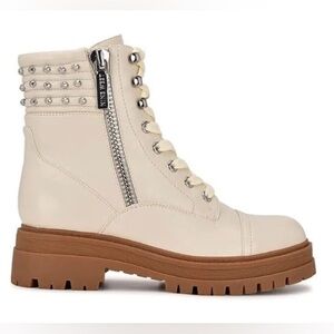 Nine West Ankle Studded Boots Ivory 7.5 New in Box Pimmz 3